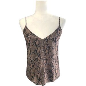 NWT Frame Adjustable Silk Brown Snake Print V-Neck Camisole - Size XS